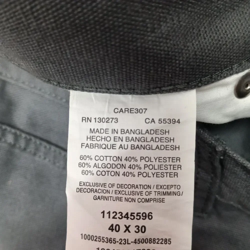 Wrangler Workwear Carpenter‎ Utility Pants Men's 40x30 Gray Regular Fit Durable